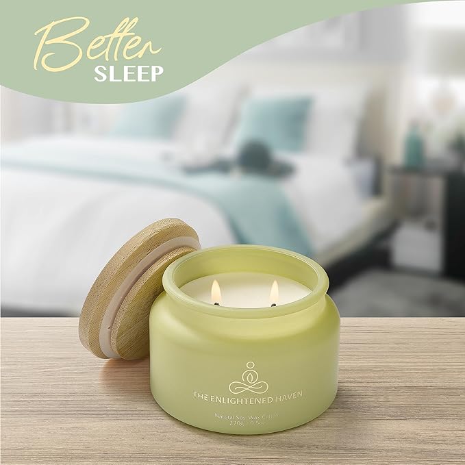 Healing | 2-Wick Scented Candles for Home | Natural Non Toxic Soy Candles with Essential Oils | Eucalyptus & Peppermint | 50 Hour Long Burning | Aromatherapy Candle Jar with Lid - 9.5 oz