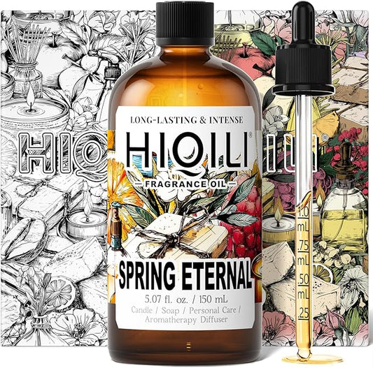 HIQILI Spring Eternal Fragrance Oil for Candle & Soap Making, Inspired by Gtal L.Chevre-feuille, Add to Air Freshener Spray, Essential Oil Diffuser, Honeysuckle - 5.07 Fl Oz
