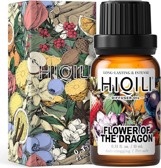 HIQILI Flower of The Dragon Diffuser Oil, Long-Lasting Refill for Humidifiers & Reed Diffusers, Hotel-Grade Scent, Suitable for Home Use - 0.34 Fl Oz