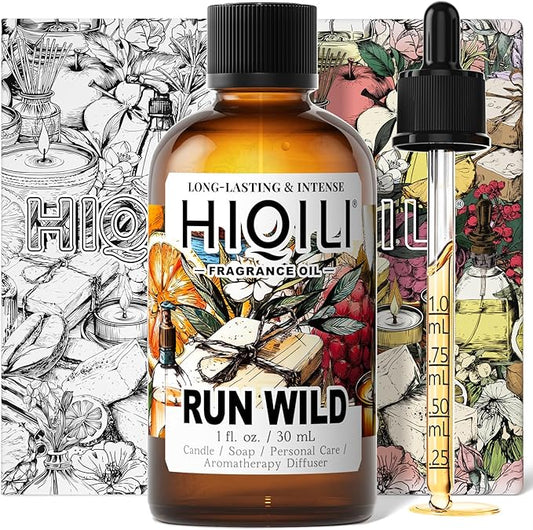 HIQILI Run Wild Fragrance Oil for Candle & Soap Making, Inspired by Cl.Klein E-Scape, Women's Perfume, Fresh Scents for Reed Diffuser, Wool Dryer Balls - 1 Fl Oz