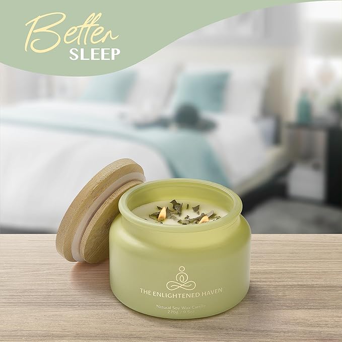 Cleansing and Protecting | 2-Wick Scented Candles for Home | Palo Santo & Sage | Natural Non Toxic Soy Candles with Essential Oils | 50 H Long Burning | Aromatherapy Candle Jar with Lid -9.5oz