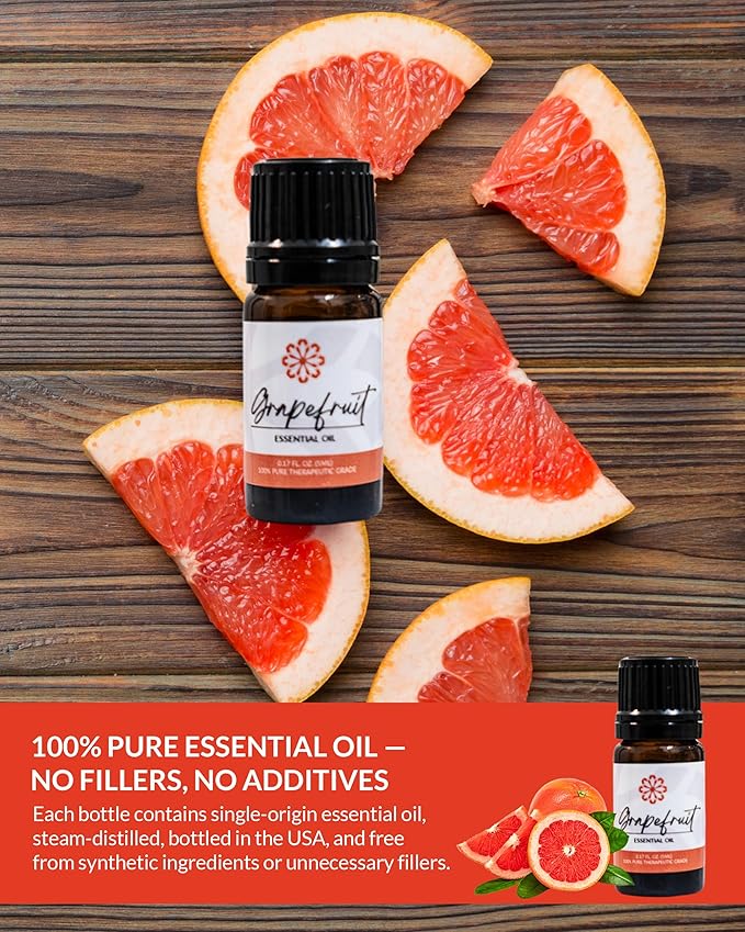 Essence Grapefruit Essential Oil, 5 ml | Aromatherapy Oil for Diffusers & Personal Use | Natural Fragrance for Relaxation, Clarity & Wellness | Made in USA | Fresh & Zesty Scent