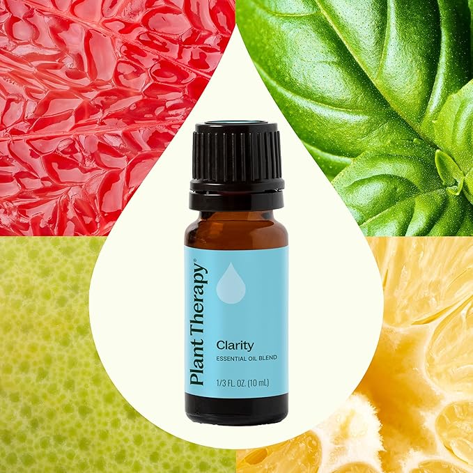 Plant Therapy Clarity Essential Oil Blend 10 mL (1/3 oz) 100% Pure, Undiluted, Natural Aromatherapy for Attention and Focus
