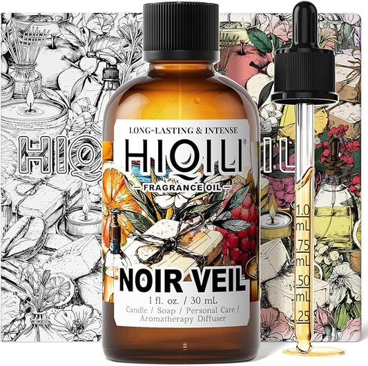 HIQILI Noir Veil Fragrance Oil, Strong Concentrated for Candle Making, Scented Diffuser, Perfume & Room Spray - 1 Fl Oz