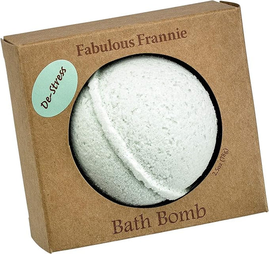 Fabulous Frannie De-Stress Natural, Handmade Bath Bomb Set, Rich in Essential Oil, Mineral Salt, Coconut Oil, Witch Hazel, Fizzies to Moisturize Skin 2.5 Ounce (Pack of 1)