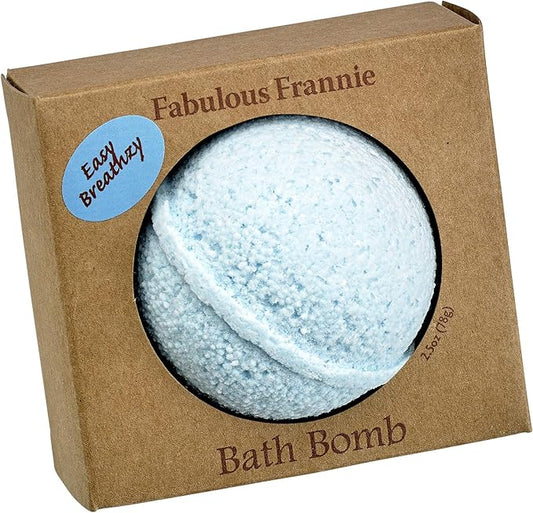 Fabulous Frannie Easy Breathzy Natural, Handmade Bath Bomb Set, Rich in Essential Oil, Mineral Salt, Coconut Oil, Witch Hazel, Fizzies to Moisturize Skin 2.5oz (Pack of 1)