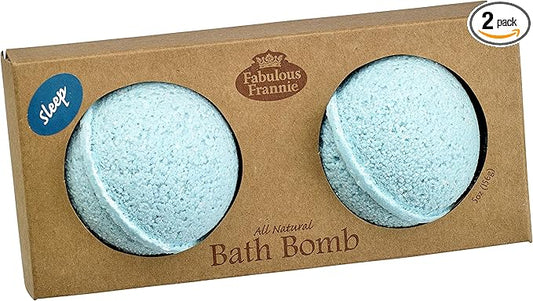 Fabulous Frannie Sleep Natural, Handmade Bath Bomb Set, Rich in Essential Oil, Mineral Salt, Coconut Oil, Witch Hazel, Fizzies to Moisturize Skin 2.5oz (Pack of 2)