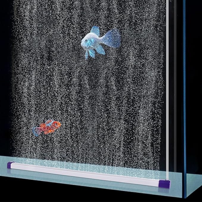 hygger 21.7 Inch Long Aquarium Bubble Bar, Ultra-Fine Quiet Oxygen Diffuser Bubble Curtain Wall, Self-Sinking Design Fish Tank Bubbler Decorations for Freshwater Saltwater