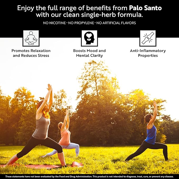 5:1 Formulas Palo Santo Essential Herbal Aromatherapy Diffuser - Organic Lab-Tested Personal Diffuser with Palo Santo & Vegetable Glycerin