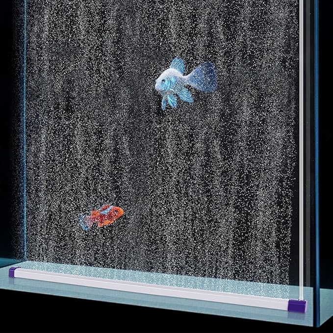 hygger 27.5 Inch Long Aquarium Bubble Bar, Ultra-Fine Quiet Oxygen Diffuser Bubble Curtain Wall, Self-Sinking Design Fish Tank Bubbler Decorations for Freshwater Saltwater