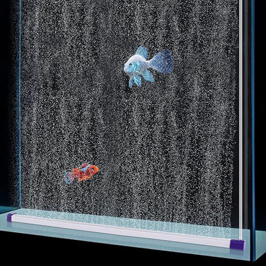hygger 27.5 Inch Long Aquarium Bubble Bar, Ultra-Fine Quiet Oxygen Diffuser Bubble Curtain Wall, Self-Sinking Design Fish Tank Bubbler Decorations for Freshwater Saltwater